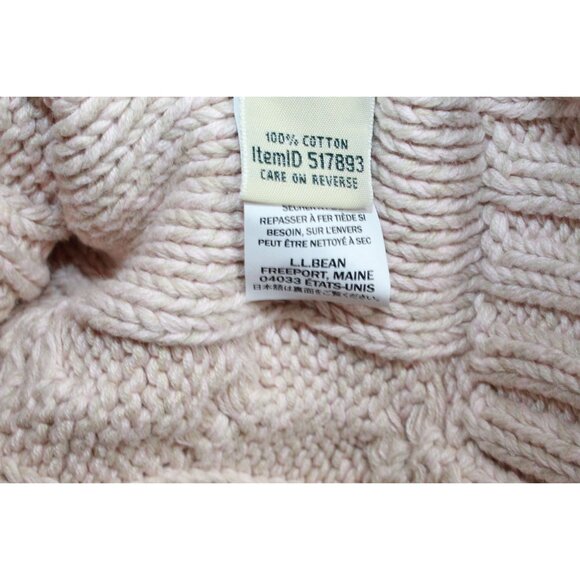 LL Bean Double L Cable Sweater Zip Cardigan Peach Size XS - Picture 8 of 10